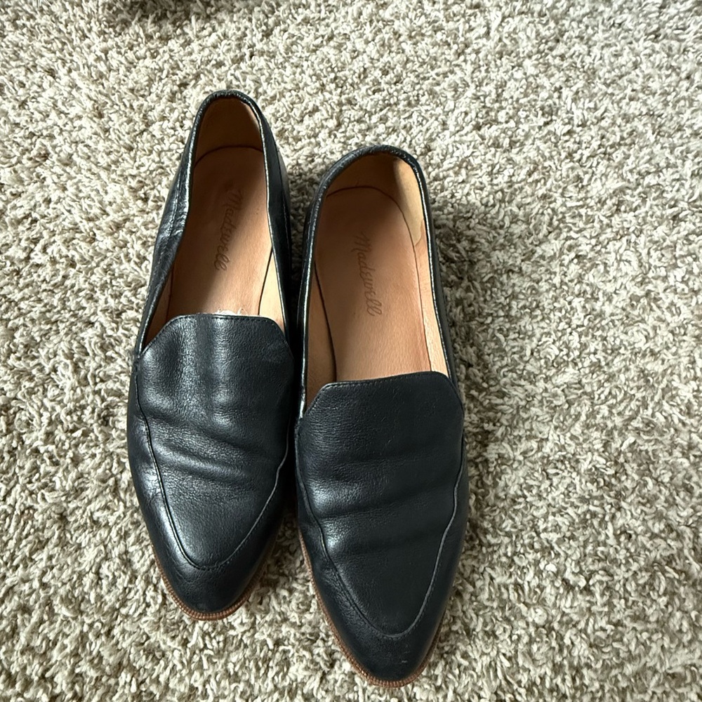 Madewell black leather loafers